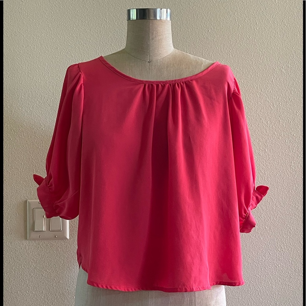 Cute Coral Blouse with Open Back